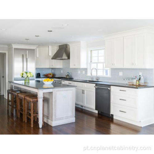 Móveis de armário de cozinha de alumínio compensada branca pronta para madeira compensada